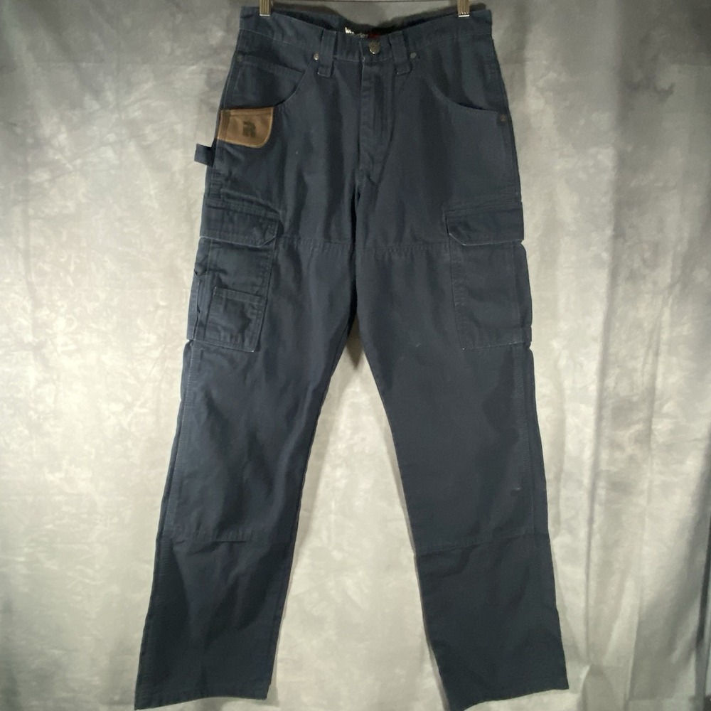 Wrangler Riggs Workwear Cargo Pants Blue‎ Carpenter Utility 30x34* Outdoor